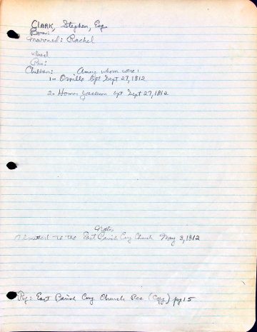 CLARK, Stephen, Esq. (n.d.) Rachel